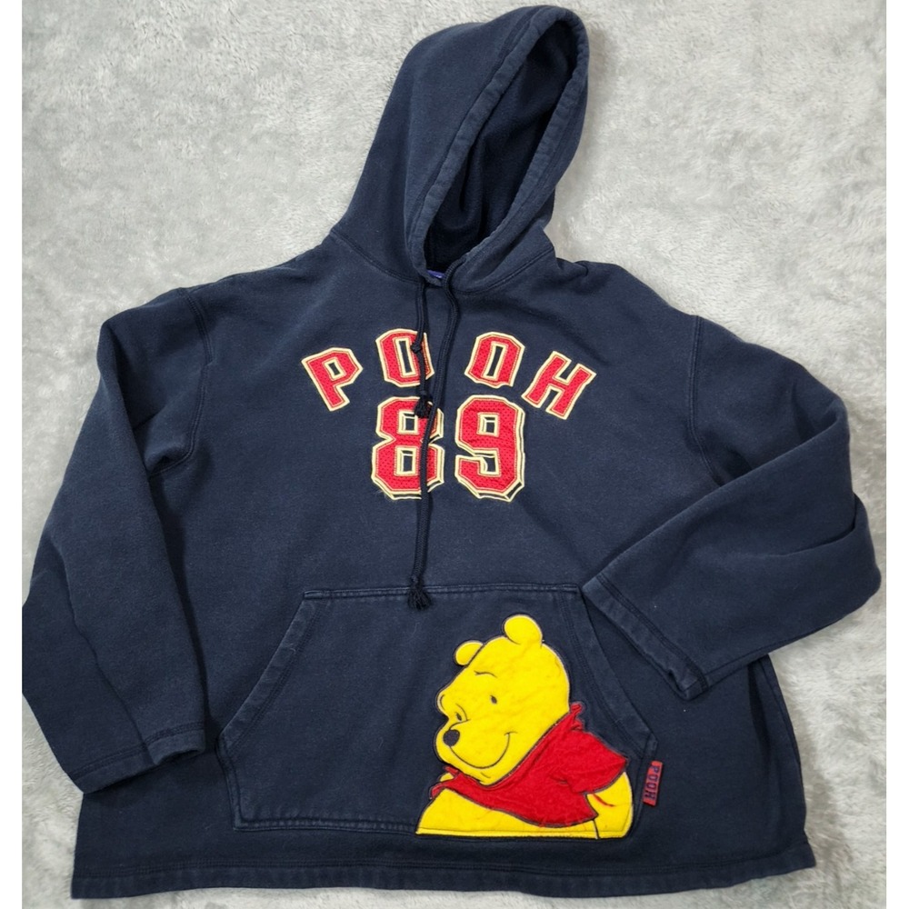 Winnie the Pooh Hoodie Mens Large‎ Disney Bear 89 Embroidered Varsity Style
